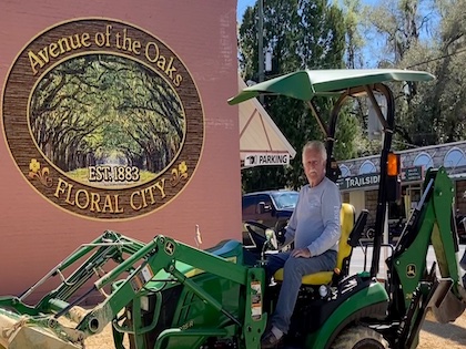 Ralph driving a bulldozer
